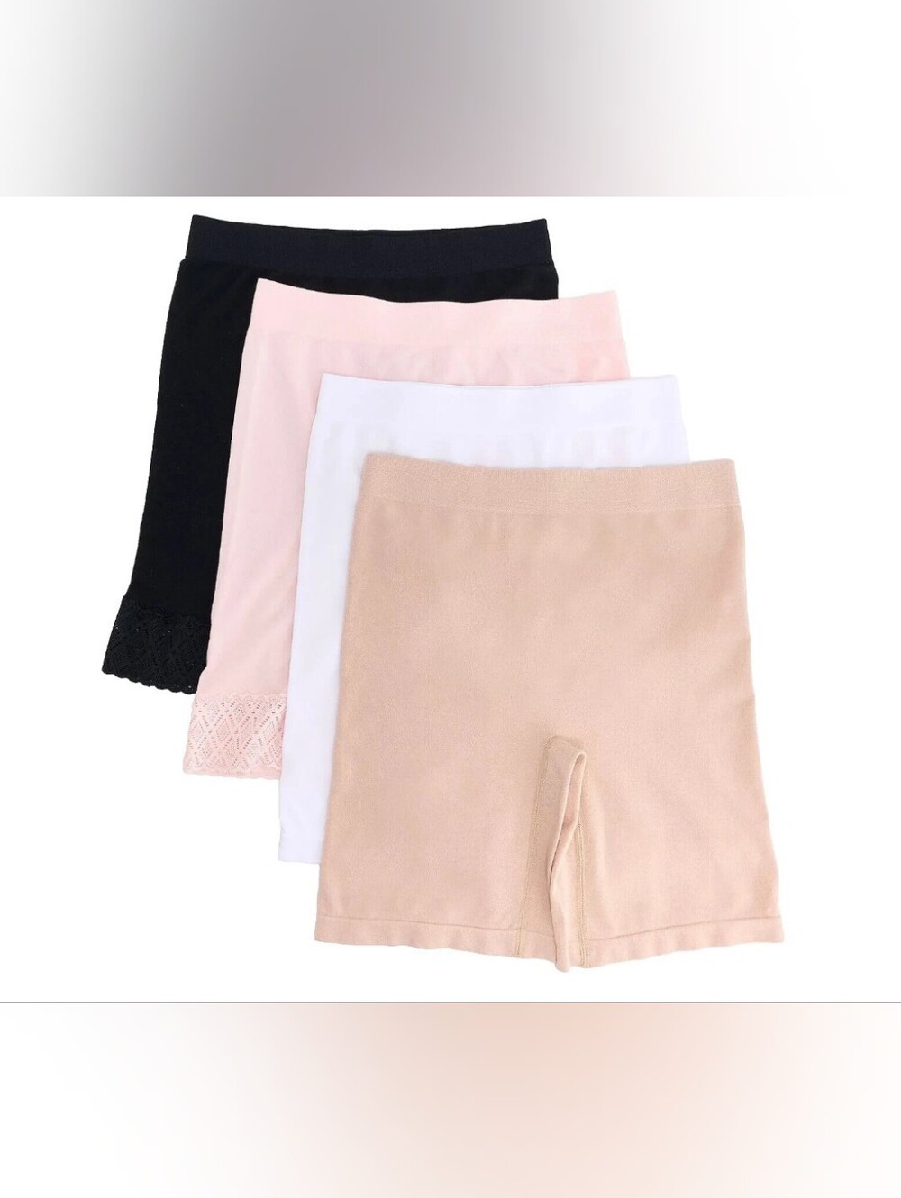 Breezies Comfort Breeze Set of 4 Basic Pack Seamless Long Leg Panty/Intimates